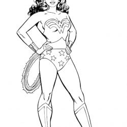 Desenho de Mulher Maravilha para colorir e imprimir: número 16