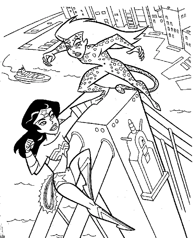 Desenho de Mulher Maravilha para colorir e imprimir: número 19