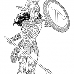 Desenho de Mulher Maravilha para colorir e imprimir: número 20