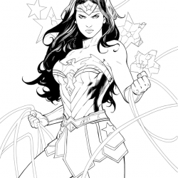 Desenho de Mulher Maravilha para colorir e imprimir: número 21