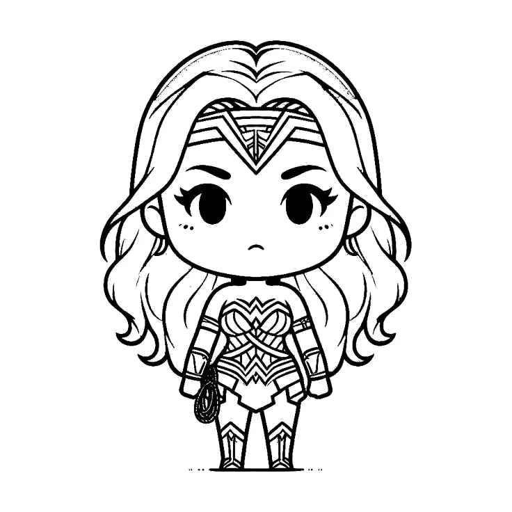 Desenho de Mulher Maravilha para colorir e imprimir: número 22