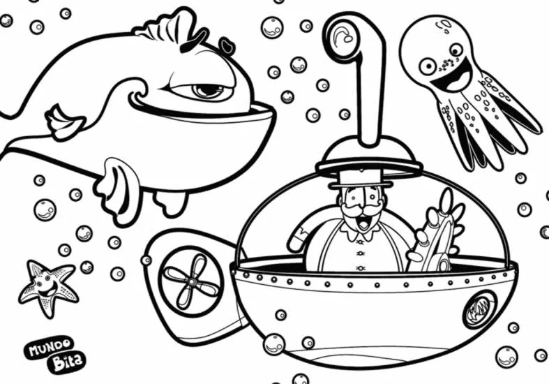 Desenho de Mundo Bita para colorir e imprimir: número 3
