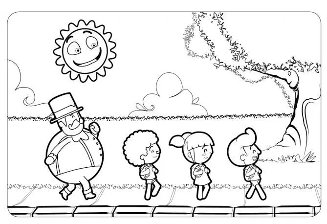 Desenho de Mundo Bita para colorir e imprimir: número 4