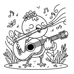 Desenho de Musica para colorir e imprimir: número 6