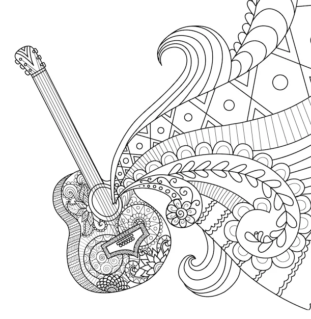 Desenho de Musica para colorir e imprimir: número 7