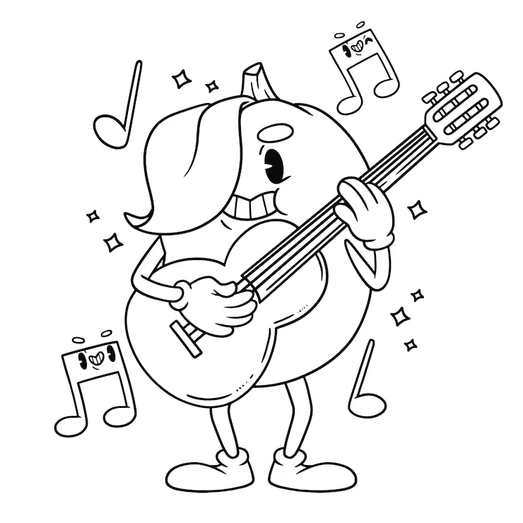 Desenho de Musica para colorir e imprimir: número 8
