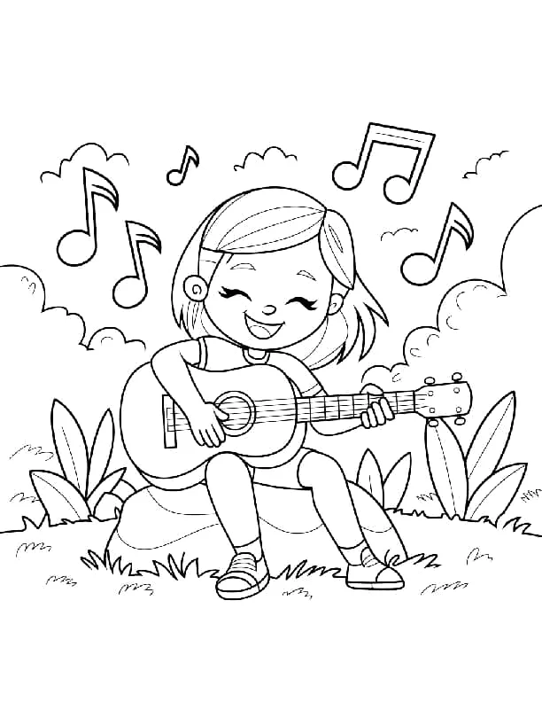 Desenho de Musica para colorir e imprimir: número 10