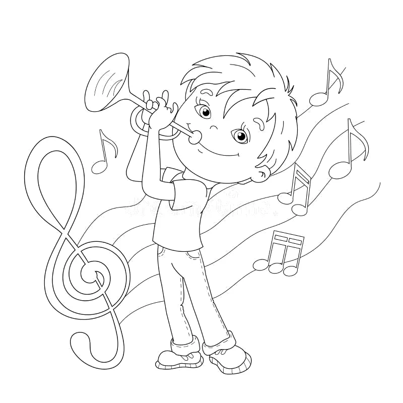Desenho de Musica para colorir e imprimir: número 13