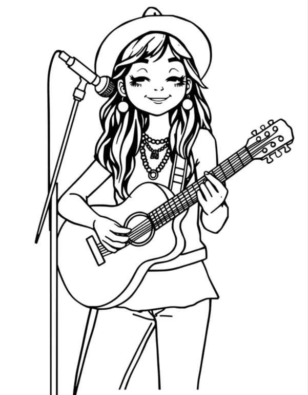 Desenho de Musica para colorir e imprimir: número 16