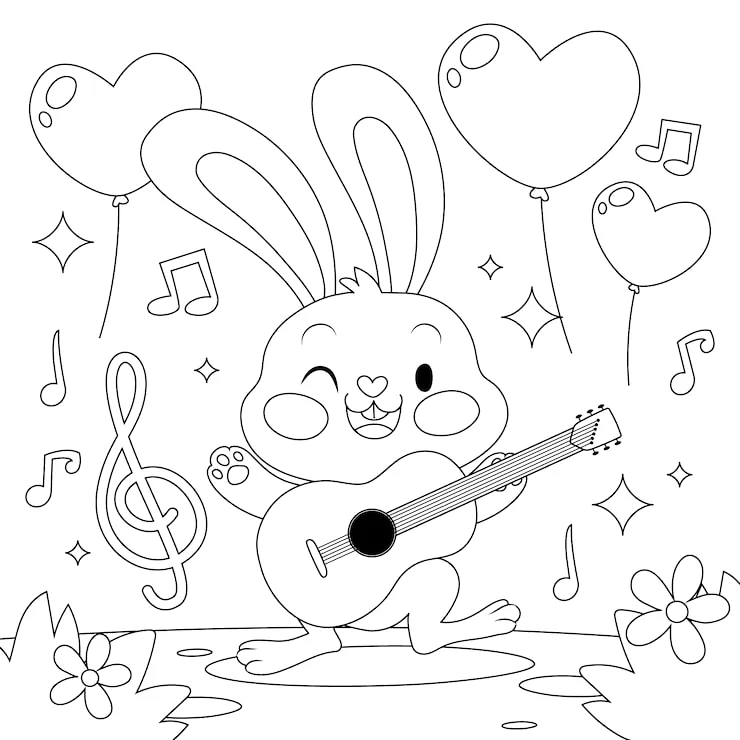 Desenho de Musica para colorir e imprimir: número 17
