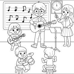 Desenho de Musica para colorir e imprimir: número 18