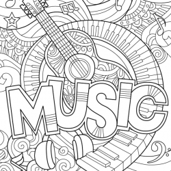 Desenho de Musica para colorir e imprimir: número 22