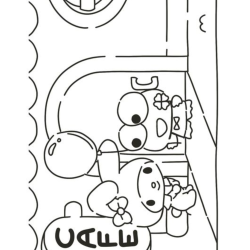 Desenho de My Melody para colorir e imprimir: número 2