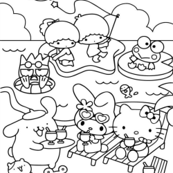 Desenho de My Melody para colorir e imprimir: número 4