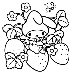 Desenho de My Melody para colorir e imprimir: número 7