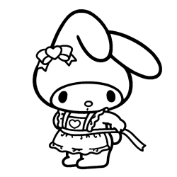 Desenho de My Melody para colorir e imprimir: número 8