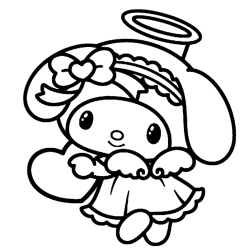 Desenho de My Melody para colorir e imprimir: número 10