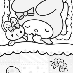 Desenho de My Melody para colorir e imprimir: número 11