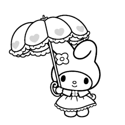 Desenho de My Melody para colorir e imprimir: número 12