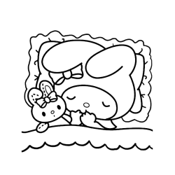 Desenho de My Melody para colorir e imprimir: número 13