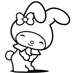 Desenho de My Melody para colorir e imprimir: número 15