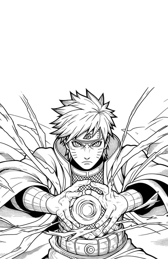 Desenho de Naruto para colorir e imprimir: número 2
