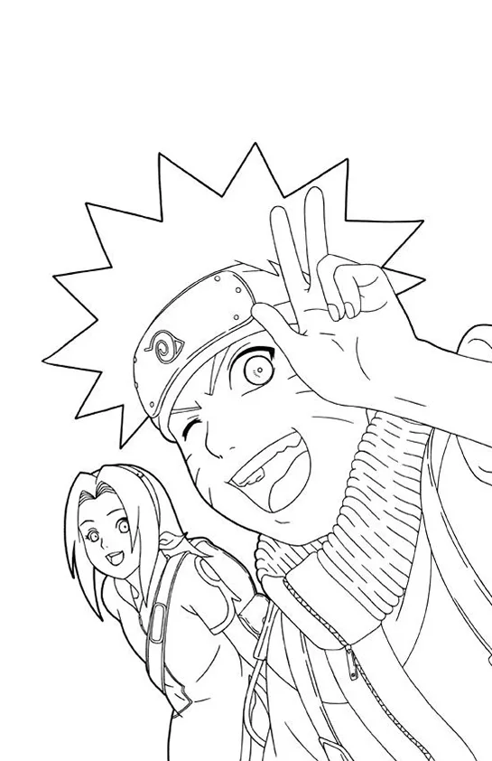 Desenho de Naruto para colorir e imprimir: número 4