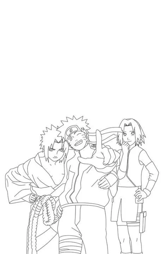 Desenho de Naruto para colorir e imprimir: número 5