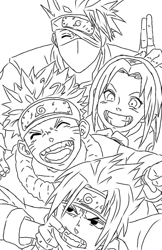 Desenho de Naruto para colorir e imprimir: número 6