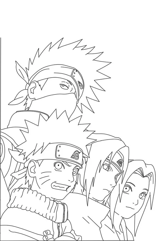 Desenho de Naruto para colorir e imprimir: número 7