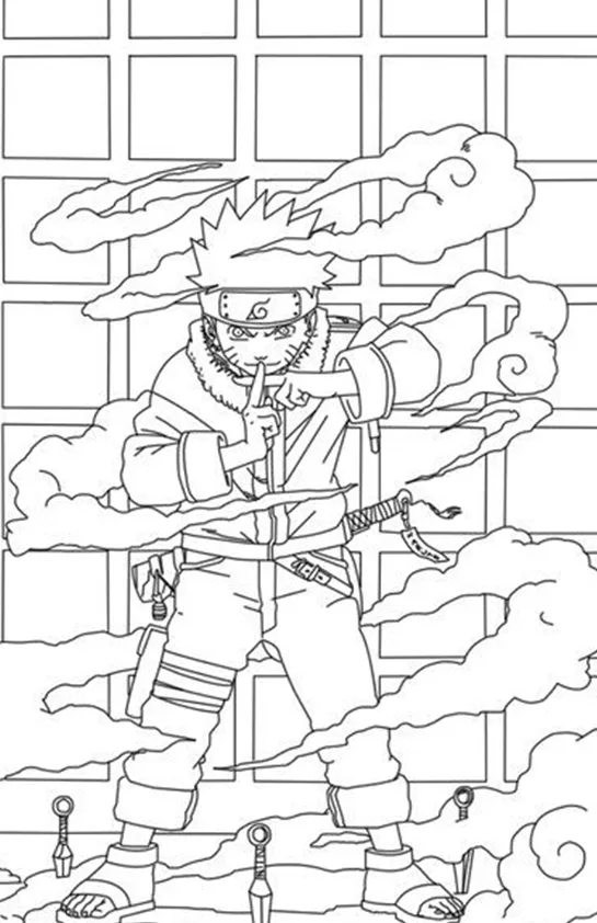 Desenho de Naruto para colorir e imprimir: número 8