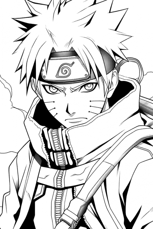 Desenho de Naruto para colorir e imprimir: número 10