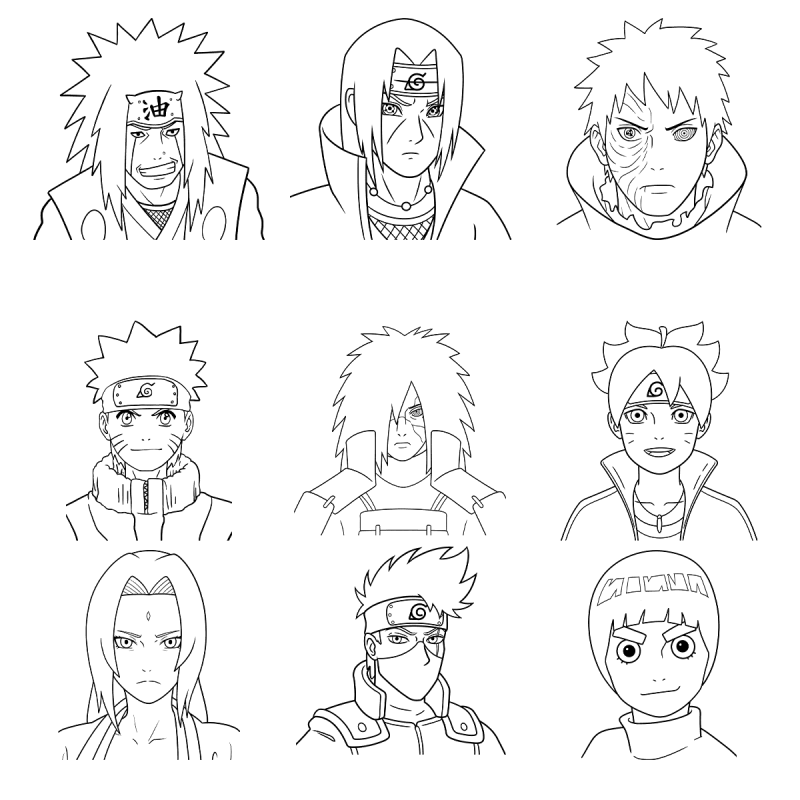Desenho de Naruto para colorir e imprimir: número 13