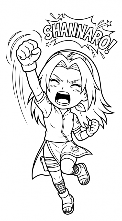 Desenho de Naruto para colorir e imprimir: número 14