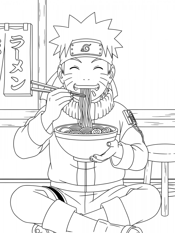 Desenho de Naruto para colorir e imprimir: número 16