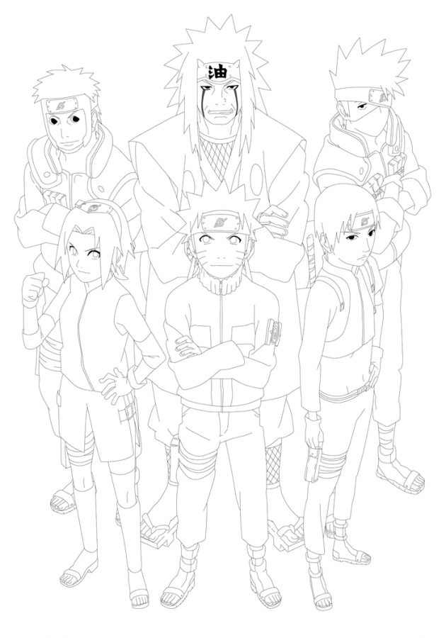 Desenho de Naruto para colorir e imprimir: número 19