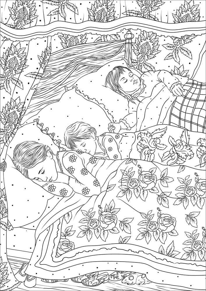 Desenho de Natal para colorir e imprimir: número 4