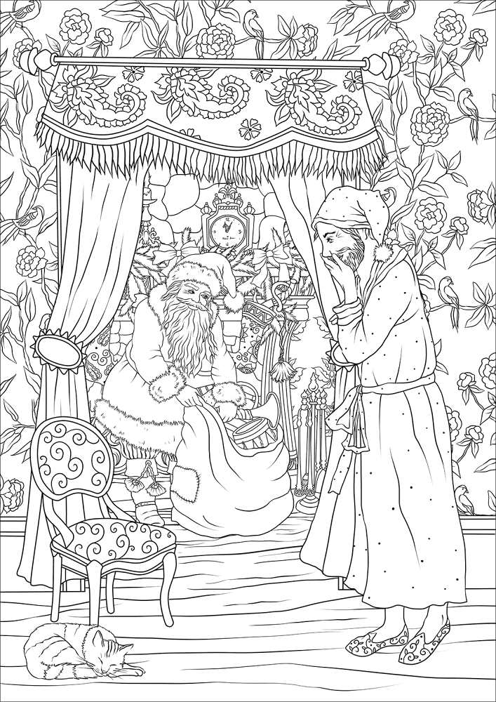 Desenho de Natal para colorir e imprimir: número 8