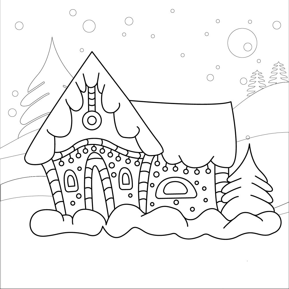 Desenho de Natal para colorir e imprimir: número 9