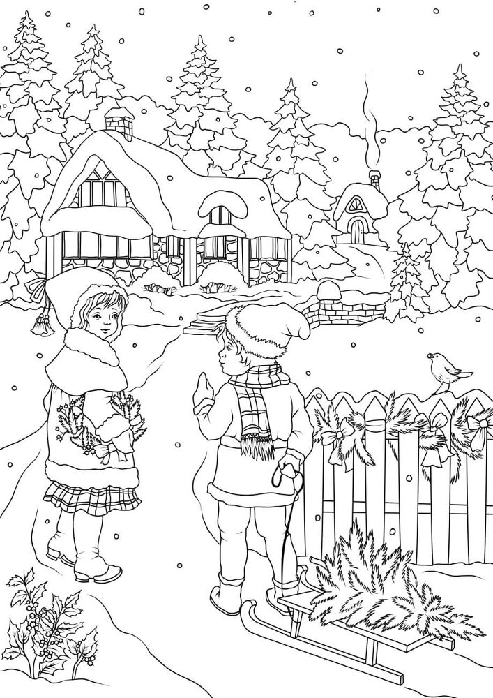 Desenho de Natal para colorir e imprimir: número 11