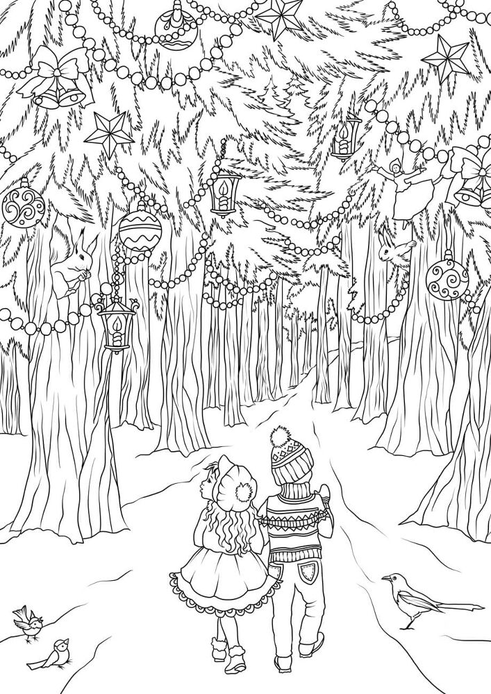 Desenho de Natal para colorir e imprimir: número 12