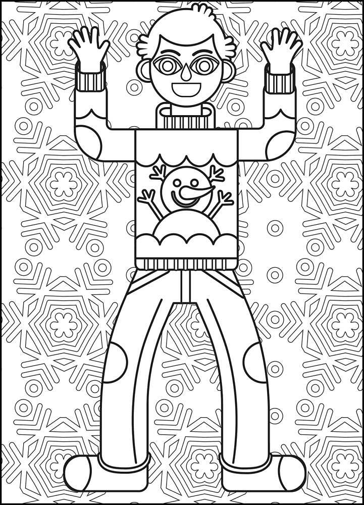 Desenho de Natal para colorir e imprimir: número 13
