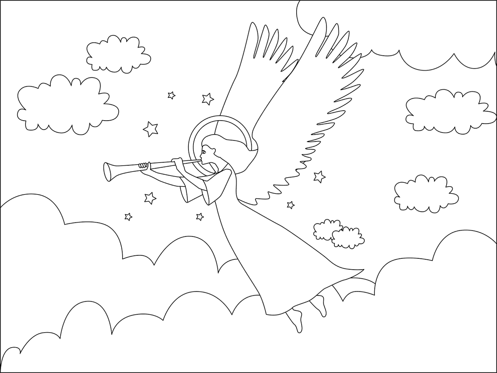 Desenho de Natal para colorir e imprimir: número 19