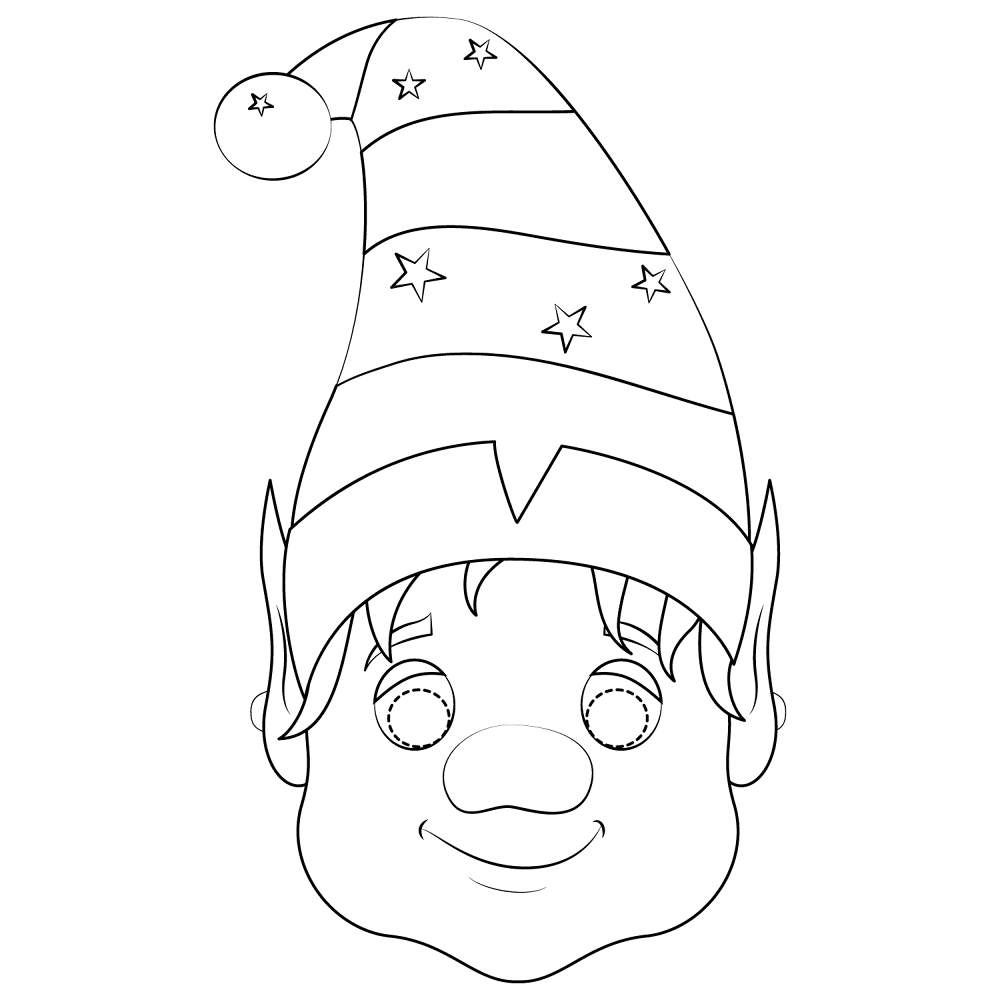 Desenho de Natal para colorir e imprimir: número 34