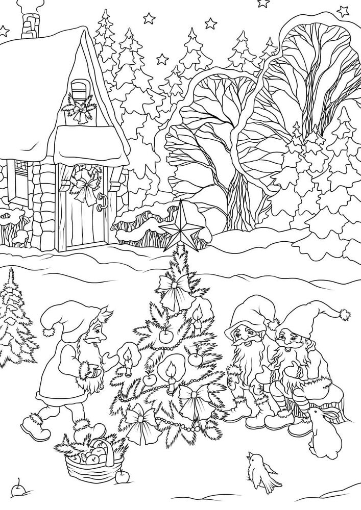 Desenho de Natal para colorir e imprimir: número 41