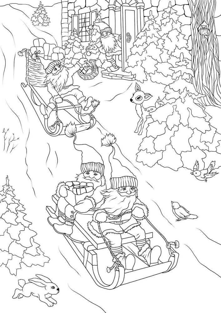 Desenho de Natal para colorir e imprimir: número 42
