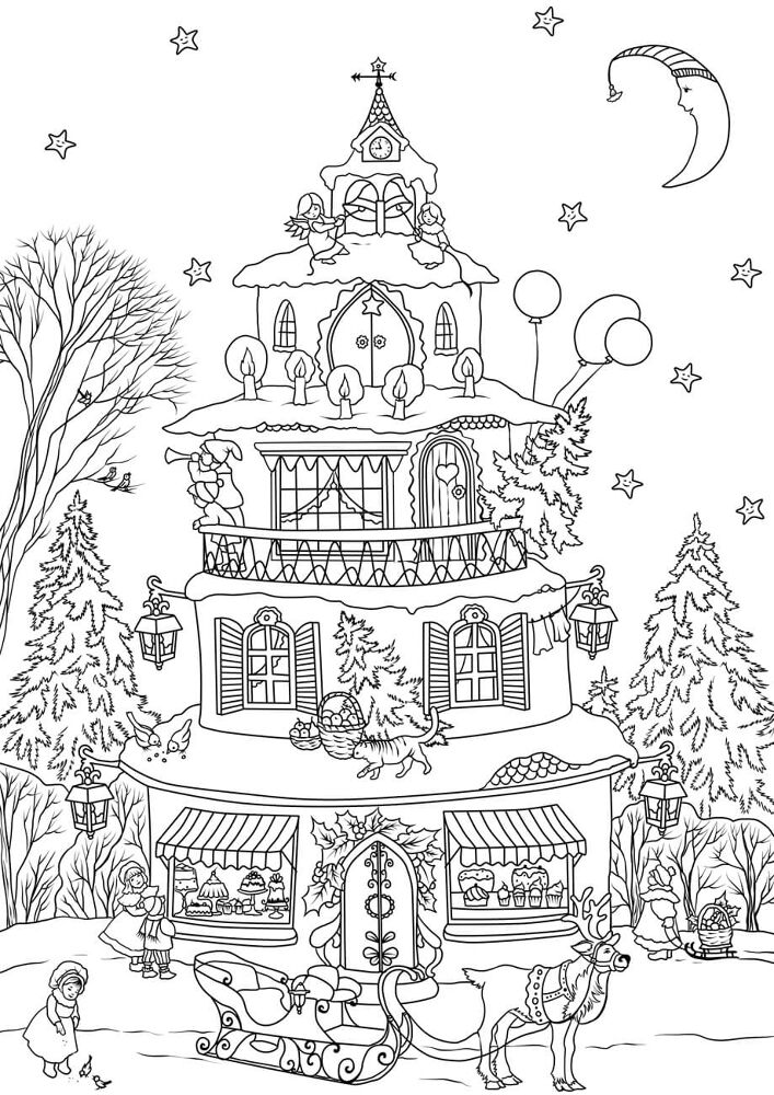 Desenho de Natal para colorir e imprimir: número 48