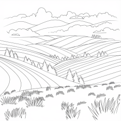 Desenho de Natureza para colorir e imprimir: número 3