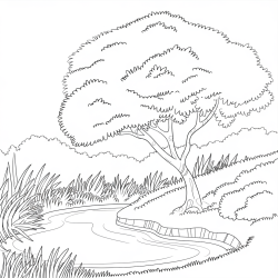 Desenho de Natureza para colorir e imprimir: número 6