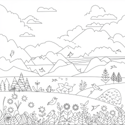Desenho de Natureza para colorir e imprimir: número 7